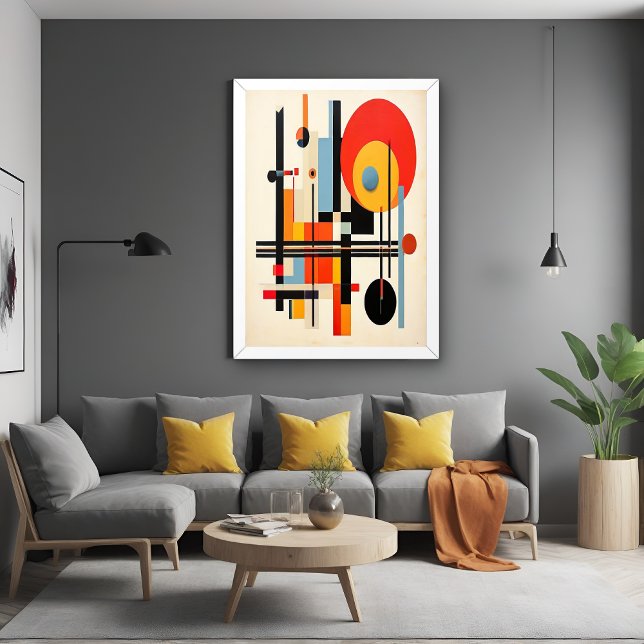 Vibrant Bauhaus-Inspired Geometric Abstract Art Poster (Creator Uploaded)
