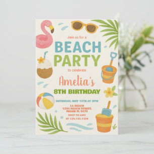 Vibrant Beach Birthday Invitation & Decor for Kids