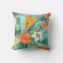 Vibrant Beach Flower Floral Interior Pattern