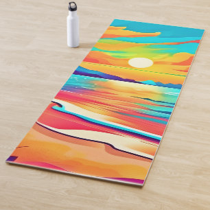 Vibrant Beach Sunset Art Yoga Mat