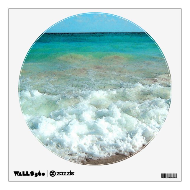 Vibrant Beach Watercolor Scene Wall Decal (Front)
