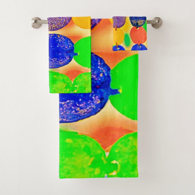 Vibrant Bead String Design Bath Towel Set (Insitu)