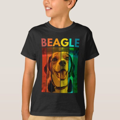 Vibrant Beagle Retro Design T_Shirt