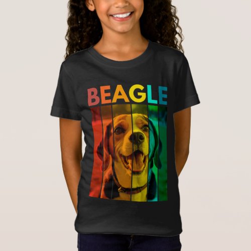 Vibrant Beagle Retro Design T_Shirt