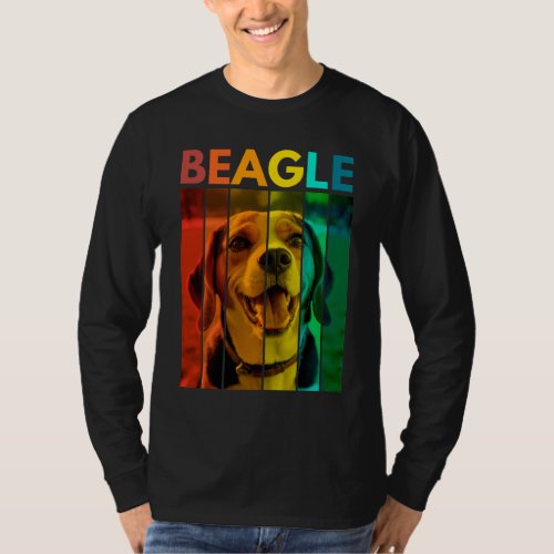 Vibrant Beagle Retro Design T_Shirt