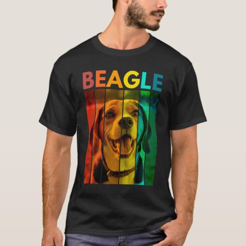 Vibrant Beagle Retro Design T_Shirt