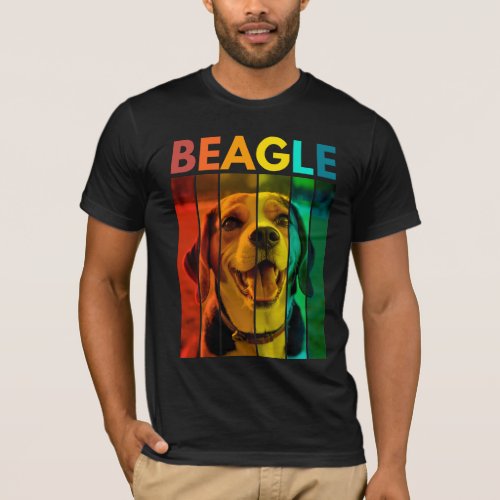 Vibrant Beagle Retro Design T_Shirt