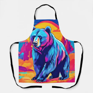 Vibrant Bear Art Apron