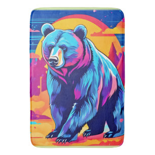 Vibrant Bear Art Bath Mat