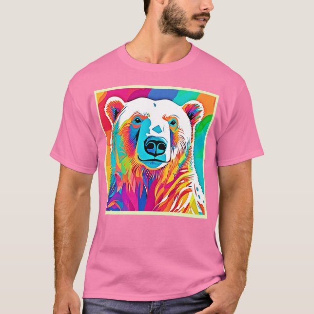 Vibrant Bear Head Artwork T-Shirt (Front)