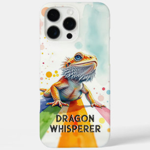 Vibrant Bearded Dragon Art Colorful Watercolor iPhone 16 Pro Max Case
