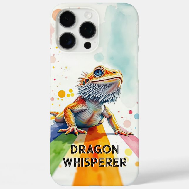 Vibrant Bearded Dragon Art Colorful Watercolor Case-Mate iPhone Case (Back)
