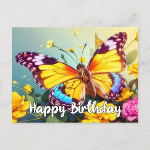 Vibrant Beautiful Abstract Butterfly Design Holiday Postcard