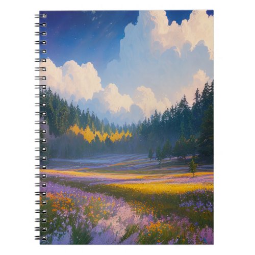 Vibrant Beauty of a Colorful Forest Clearing Notebook