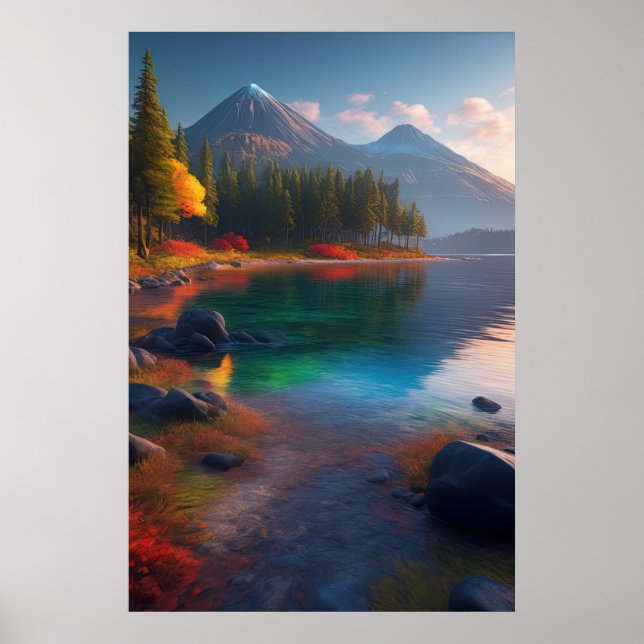  Vibrant Beauty of the Azure Lake Poster (Front)