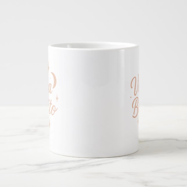 Vibrant Beauty ✨ | Pastel Gold Motivational Design Giant Coffee Mug (Front)