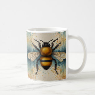 Vibrant Bee Watercolour Pattern Coffee Mug