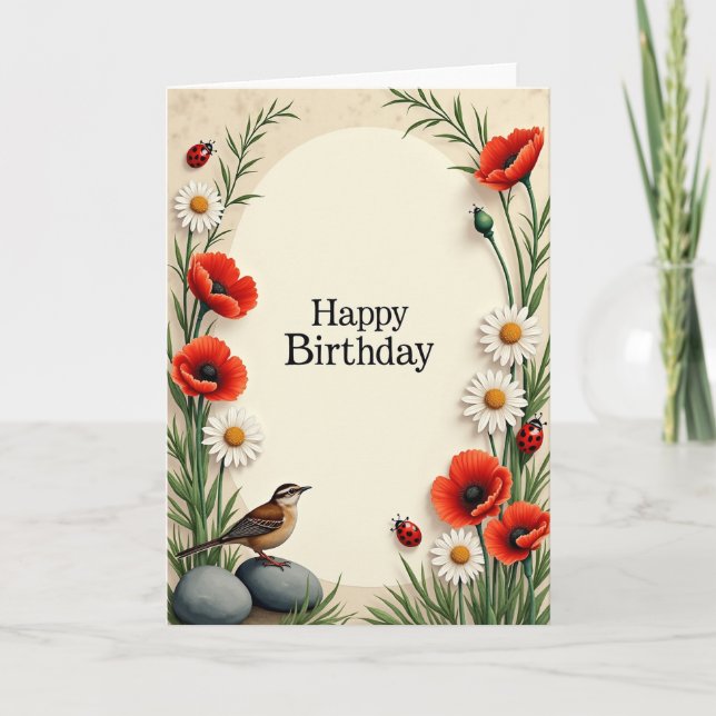 Vibrant Beetle Birthday Card (Front)