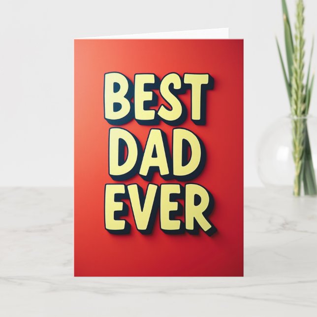Vibrant Best Dad Typography Card (Front)