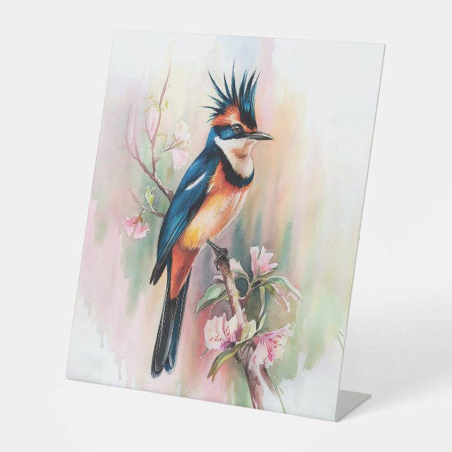 Vibrant bird art for a stylish and elegant touch. pedestal sign (Front)
