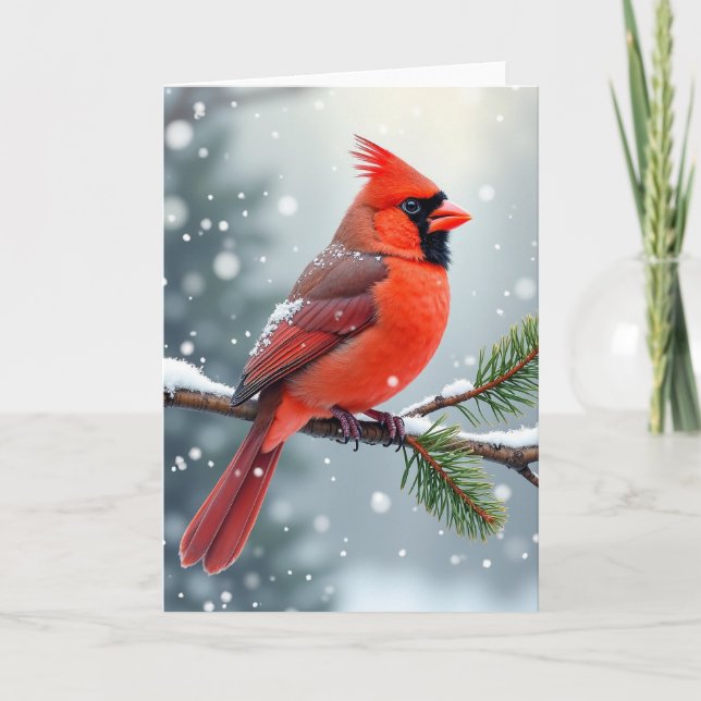 Vibrant Bird Winter Card (Front)