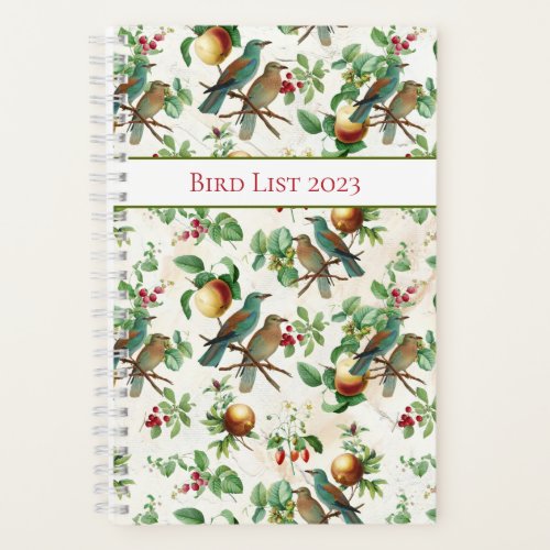 Vibrant Birds and Fruit Notebook