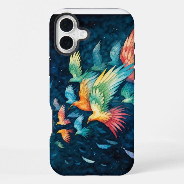 Vibrant Birds Iphone Case (Back)