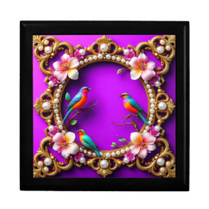 Vibrant Birds Perched Gift Box