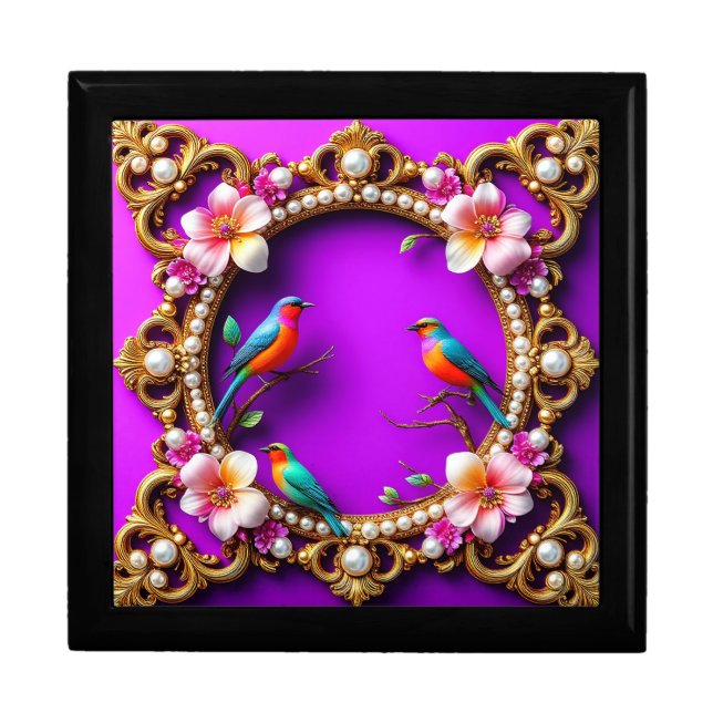 Vibrant Birds Perched Gift Box (Front)