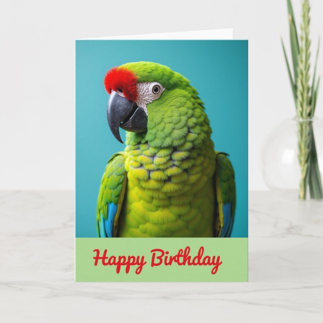 Vibrant Birthday Bird Card (Front)