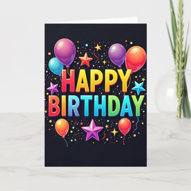 Vibrant Birthday Celebration Card (Front)