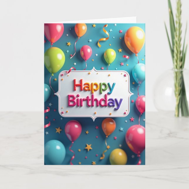 Vibrant Birthday Confetti Card (Front)
