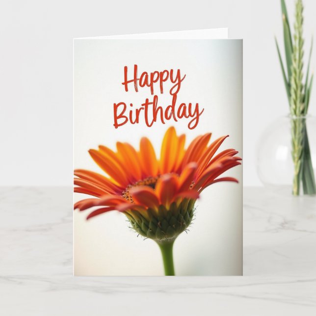 Vibrant Birthday Fiery Bloom Card (Front)