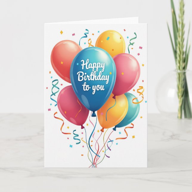 Vibrant Birthday Floating Card (Front)