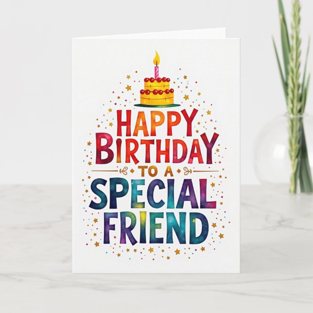 Vibrant Birthday Friend Card (Front)