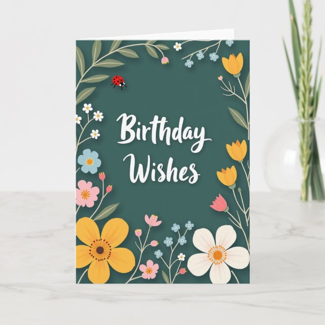 Vibrant Birthday Garden Card (Front)