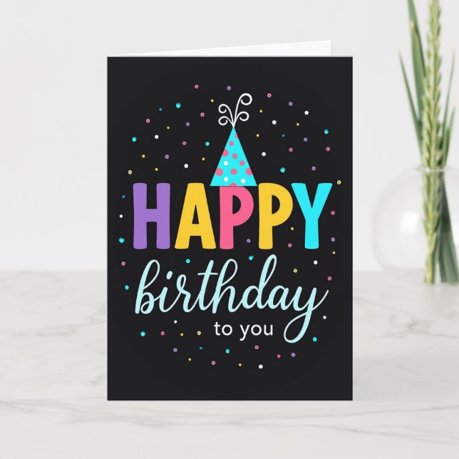 Vibrant Birthday Graphic Card (Front)