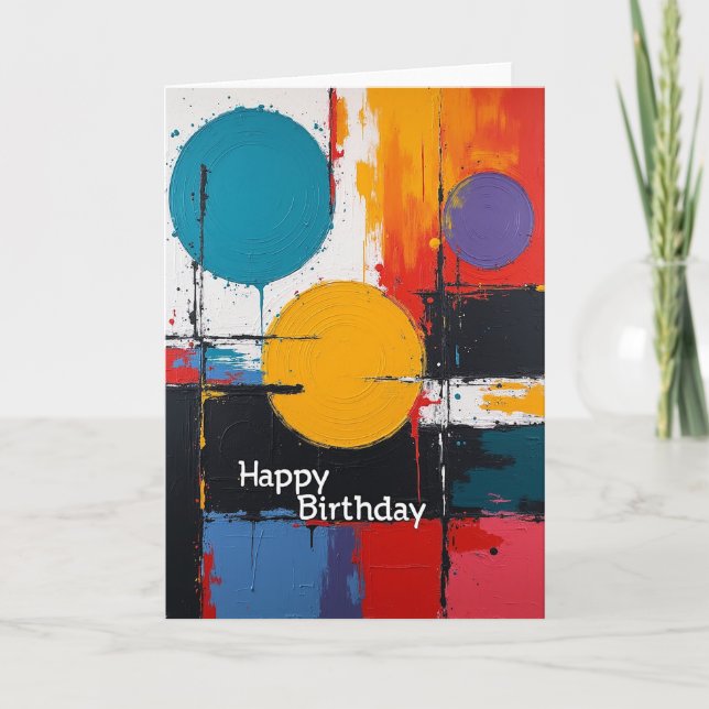 Vibrant Birthday Grid Card (Front)