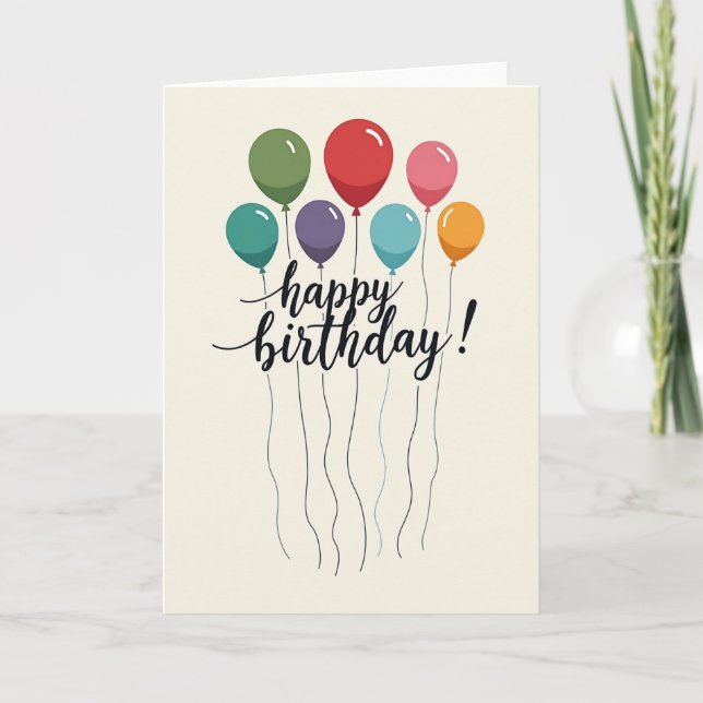 Vibrant Birthday Orbs Card (Front)