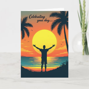 Vibrant Birthday Palm Card