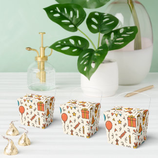 Vibrant Birthday Party Seamless Pattern Favor Boxes