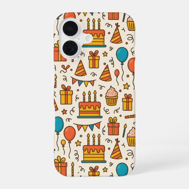 Vibrant Birthday Party Seamless Pattern Iphone Case (Back)