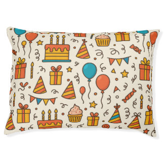 Vibrant Birthday Party Seamless Pattern Pet Bed