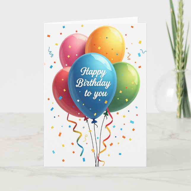 Vibrant Birthday Spheres Card (Front)