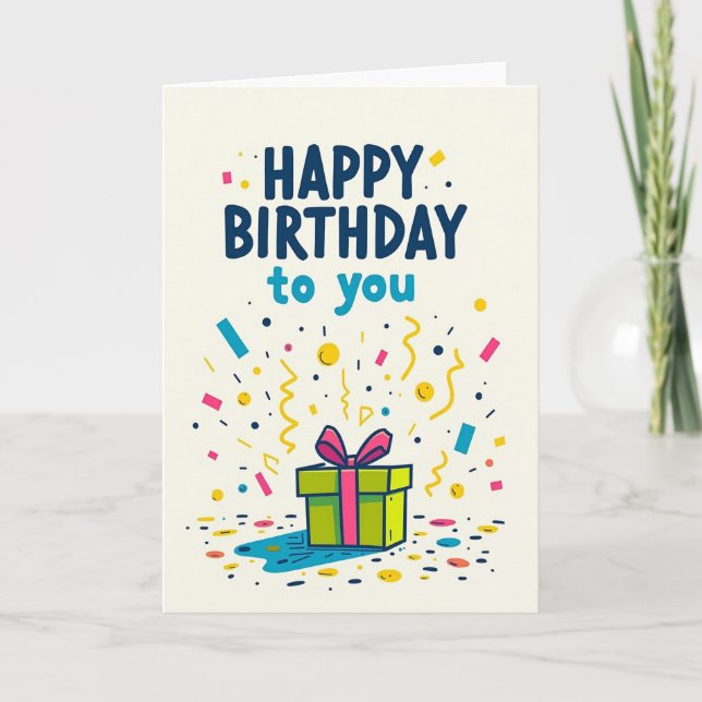 Vibrant Birthday Text Card (Front)