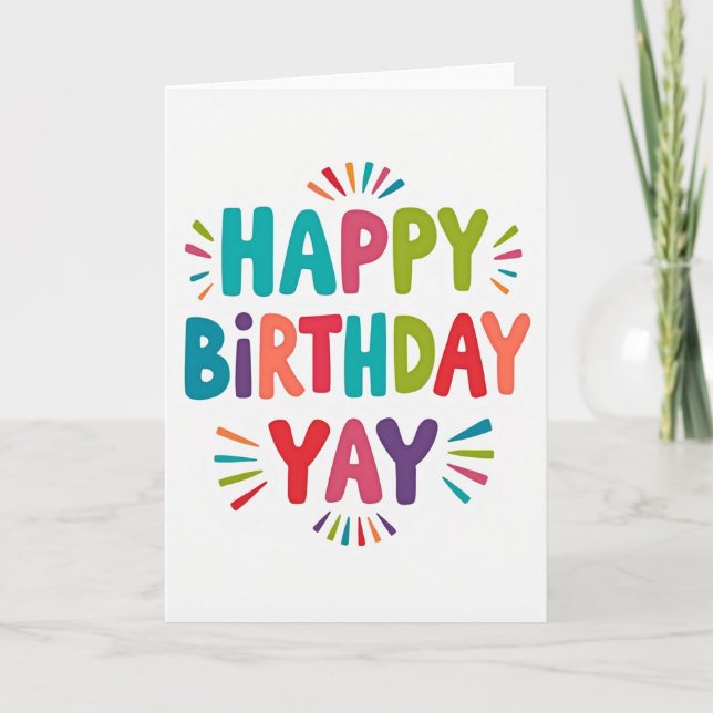 Vibrant Birthday Type Card (Front)