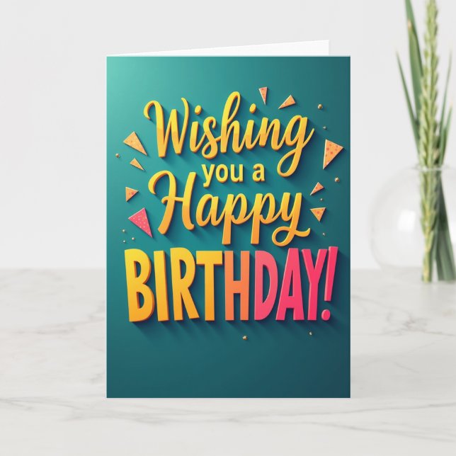 Vibrant Birthday Wishes Card (Front)