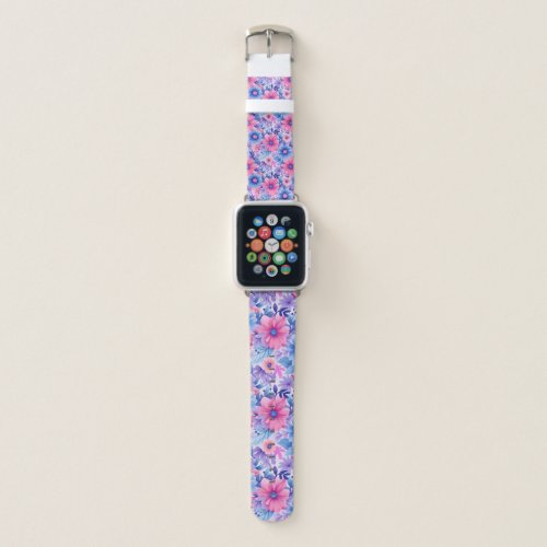 Vibrant Bisexual Pride Inspired Blooms Apple Watch Band