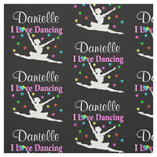 VIBRANT BLACK AND PINK PERSONALIZED DANCER FABRIC