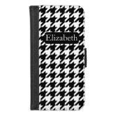 houndstooth david jones black and white pattern iPhone Wallet for